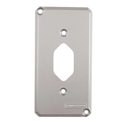 Imagem Produto TAMPA P/CONDULETE ALUMINIO SEM PINTURA 1 ESPACO VERTICAL LOZANGULAR 1" CINZA - TRAMONTINA