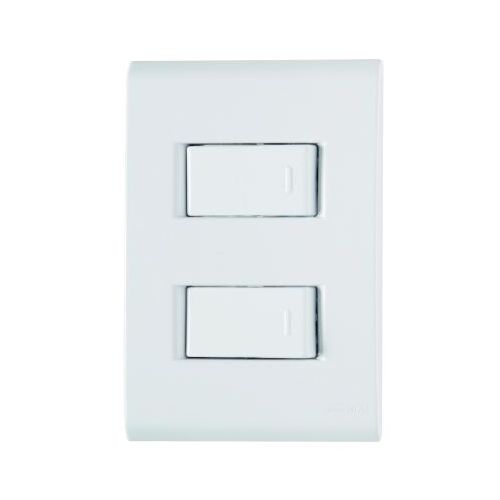 Imagem Produto INTERRUPTOR EMBUTIR 2 TECLAS SIMPLES HORIZONTAL 10A BRANCO COMPLETO LIZ - TRAMONTINA