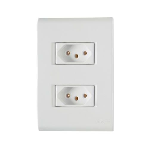 Imagem Produto TOMADA EMBUTIR DUPLA 2P+T 10A BRANCA COMPLETA LIZ - TRAMONTINA