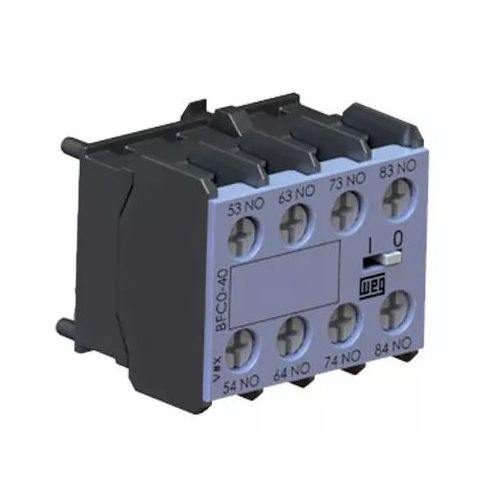 Imagem Produto BLOCO CONTATO AUXILIAR P/CONTATOR CWC07-16 4NF FRONTAL BFC0-04 - WEG