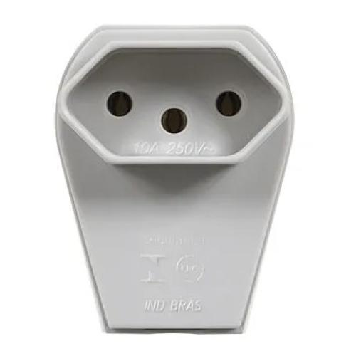 Imagem Produto PLUG FEMEA EXTENSAO TRIANG 2P+T 10A CINZA - PEZZI