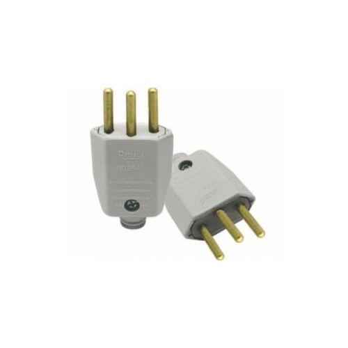 Imagem Produto PLUG MACHO SIMPLES AXIAL 2P+T 10A CINZA