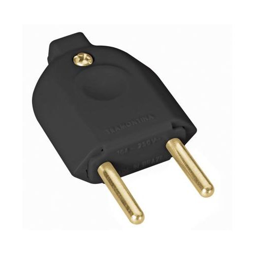 Imagem Produto PLUG MACHO SIMPLES AXIAL 2 POLOS 10A PRETO - TRAMONTINA