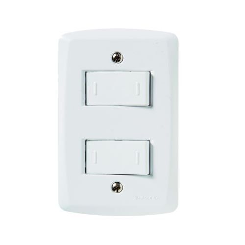 Imagem do produto INTERRUPTOR EMBUTIR 2 TECLAS PARALELAS 10A HORIZONTAL BRANCO COMPLETO LUX2 - TRAMONTINA