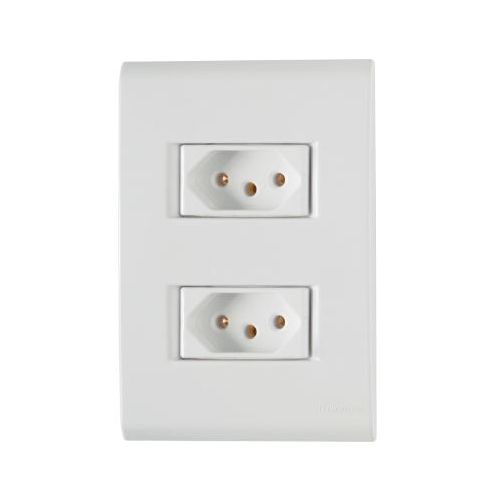 Imagem Produto TOMADA EMBUTIR DUPLA 2P+T 20A BRANCA COMPLETA LIZ - TRAMONTINA