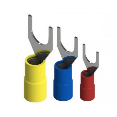 Imagem Produto TERMINAL PRE ISOLADO FORQUILHA 1,5MM VERMELHO FURO 5MM (VALOR DE 100 PEÇAS)