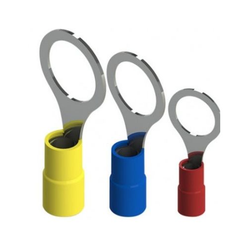 Imagem Produto TERMINAL PRE ISOLADO OLHAL 10MM VERMELHO FURO 6MM (VALOR DE 100 PECAS)