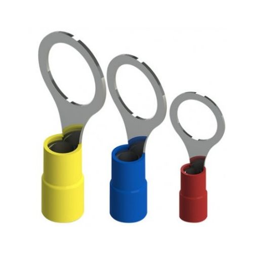 Imagem Produto TERMINAL PRE ISOLADO OLHAL 6MM AMARELO FURO 5MM (VALOR DE 100 PEÇAS)