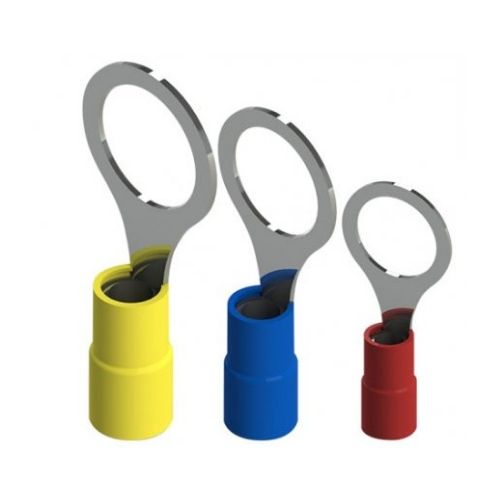 Imagem Produto TERMINAL PRE ISOLADO OLHAL 6MM AMARELO FURO 8,4MM (VALOR DE 100 PEÇAS)