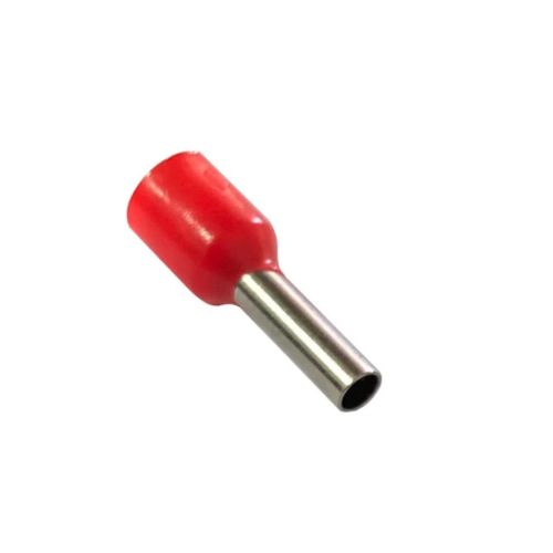 Imagem Produto TERMINAL PRE ISOLADO TUBULAR 35MM VERMELHO P/1 FIO (VALOR DE 100 PECAS)