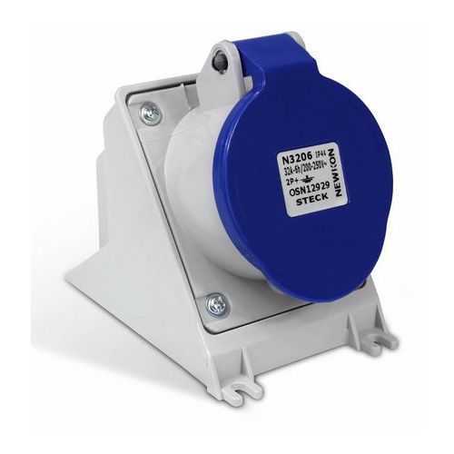 Imagem Produto TOMADA BLINDADA SOBREPOR 3 POLOS 32A 220/240V 6HORAS AZUL IP44 - STECK