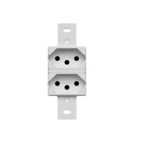 Imagem Produto TOMADA DUPLA 2P+T 10/20A P/TAMPA CONDULETE C/3 ESPACOS BRANCO - LUMIBRAS