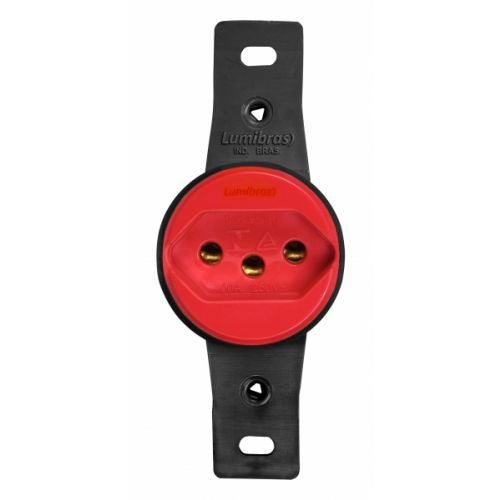 Imagem Produto TOMADA 2P+T 20A P/TAMPA CONDULETE FURO REDONDO VERMELHA - LUMIBRAS