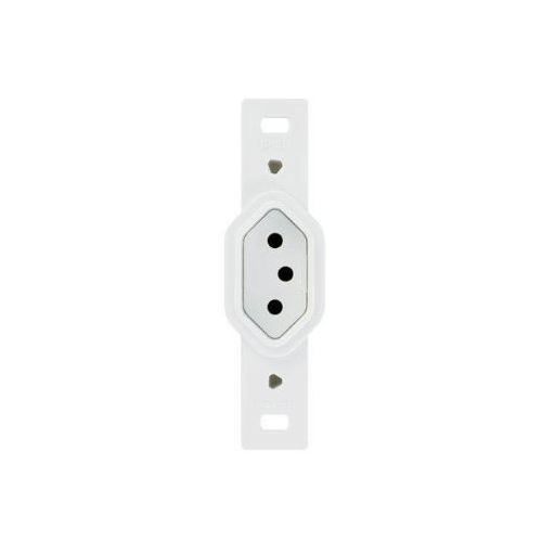 Imagem Produto TOMADA 2P+T 10A P/TAMPA CONDULETE FURO HEXAGONAL BRANCA - ILUMI