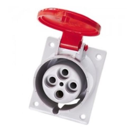 Imagem Produto TOMADA BLINDADA EMBUTIR 4 POLOS 32A 380/440V 6HORAS VERMELHO IP44 - HJ