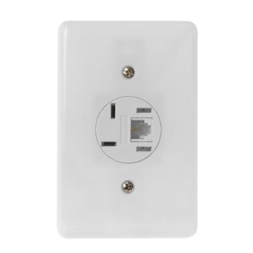 Imagem Produto TOMADA EMBUTIR TELEFONE 4P/RJ11 BRANCO COMPLETA - ILUMI