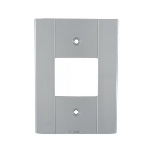 Imagem Produto TAMPA P/CONDULETE PVC 2 ESPACOS RETANGULAR 1/2", 3/4" E 1" CINZA - TRAMONTINA