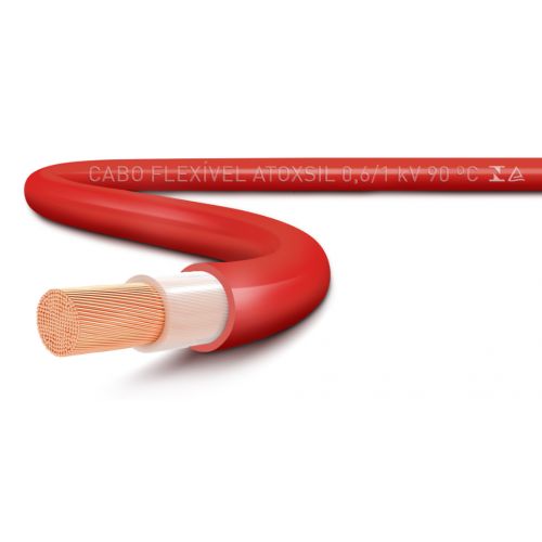 Imagem Produto CABO FLEXIVEL COBRE HEPR 90G 1KV 1X10MM VERMELHO ATOX - SIL
