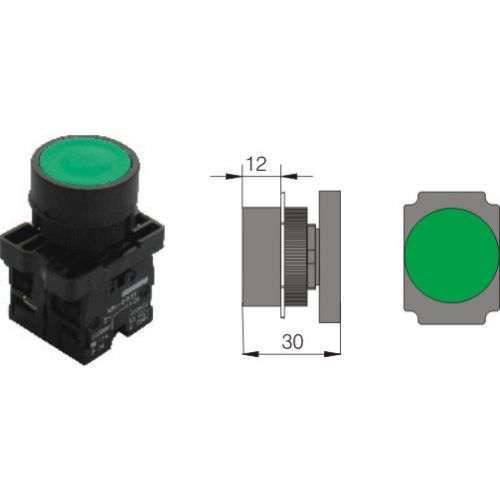 Imagem Produto BOTAO PLASTICO IMPULSO FACETADO 22,5MM BRANCO REDONDO ARO PRETO S/CONTATO - STECK