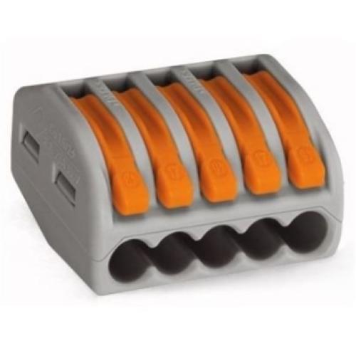 Imagem Produto CONECTOR EMENDA 5POLOS 0,08-4,0MM CINZA - WAGO