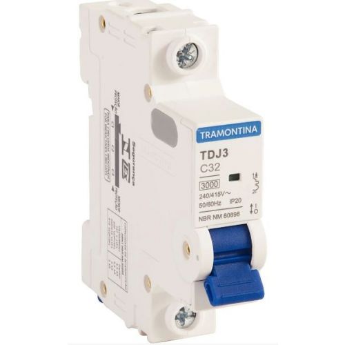 Imagem Produto DISJUNTOR DIN 1 POLO TDJ3 C32 3KA 240/415V  ICN - TRAMONTINA
