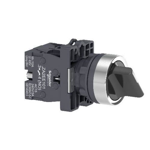 Imagem Produto COMUTADOR PLASTICO 22,5 PRETO CURTO COM TRAVA 3 POSICOES 2NA - SCHNEIDER INDUSTRIAL