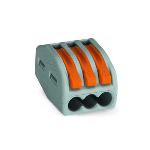 Imagem Produto CONECTOR EMENDA 3POLOS 0,08-4,0MM CINZA - WAGO