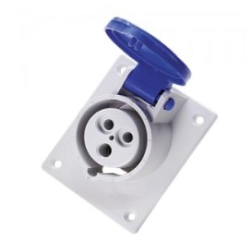 Imagem Produto TOMADA BLINDADA EMBUTIR 3 POLOS 16A 220V 6HORAS AZUL IP44 - HJ