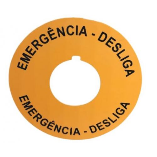 Imagem Produto PLAQUETA PARA BOTAO DE EMERGENCIA FURO 22,0MM AMARELA - WEG