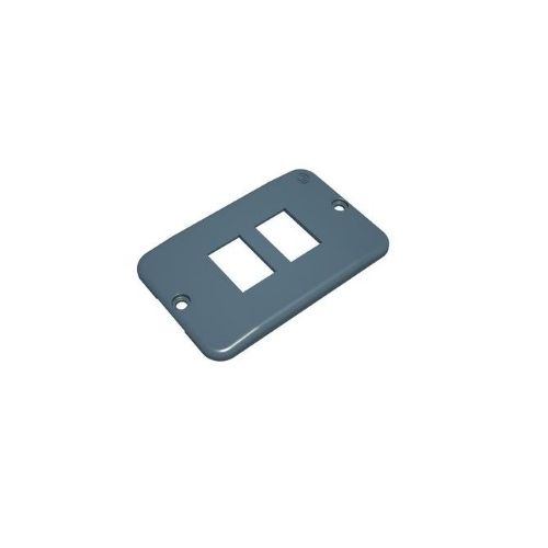 Imagem Produto TAMPA P/CONDULETE PVC 2 ESPACOS RJ45 1/2",3/4" CINZA LINHA TOP - TIGRE