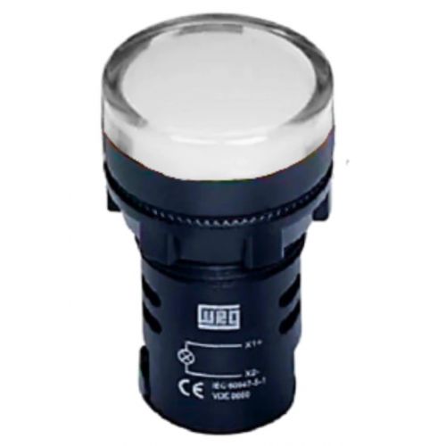 Imagem Produto SINALEIRO PLASTICO LED 22,0MM 220VCA BRANCO REDONDO CEW-SM0-D23 - WEG