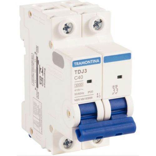 Imagem Produto DISJUNTOR DIN 2 POLOS TDJ3 C32 3KA 240/415V ICN - TRAMONTINA