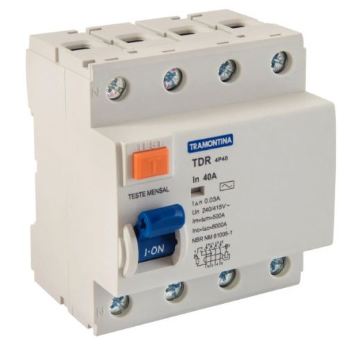 Imagem Produto DISPOSITIVO RESIDUAL (DR) 4 POLOS 40A 30MA - TRAMONTINA