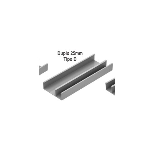 Imagem Produto CANALETA ALUMINIO DUPLA TIPO D 73X25X3000MM PRETA (SEM TAMPA) - DUTOTEC
