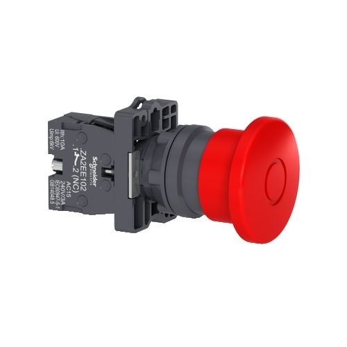 Imagem Produto BOTAO PLASTICO PULSO COGUMELO PUXAR P/DESTRAVAR 22,5MM VERMELHO CAB40 1NF - SCHNEIDER INDUSTRIAL