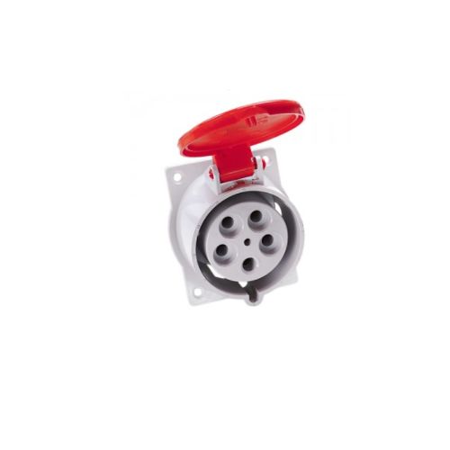 Imagem Produto TOMADA BLINDADA EMBUTIR 5 POLOS 32A 380/440V 6HORAS VERMELHO IP44 - HJ