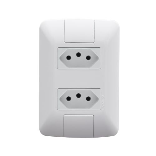 Imagem Produto TOMADA EMBUTIR DUPLA 2P+T 20A BRANCA COMPLETA ARIA - TRAMONTINA