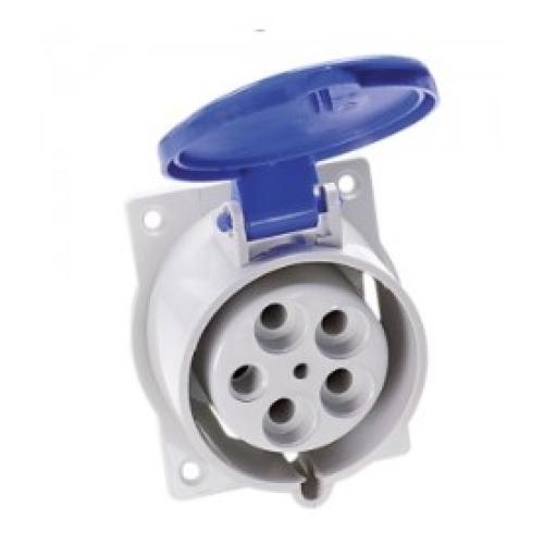 Imagem Produto TOMADA BLINDADA EMBUTIR 5 POLOS 16A 200/250V 9HORAS AZUL IP44 - HJ