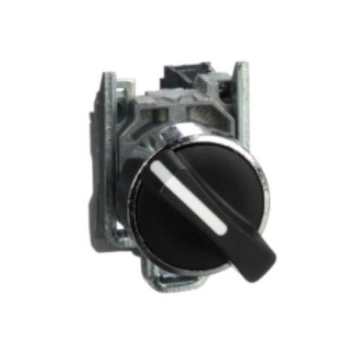 Imagem Produto COMUTADOR METALICO ARO CR 22,5MM CURTO C/TRAVA 2 POSICOES 90° PRETO - SCHNEIDER