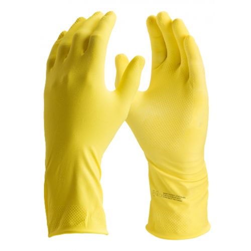 Imagem do produto LUVA LATEX NATURAL COM FORRO EM ALGODAO FLOCADO AMARELA TAMANHO 09 (G) - DANNY