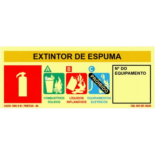 Imagem Produto PLACA DE SINALIZACAO PLASTICA EXTINTOR ESPUMA 8X20CM - PRINTLUX