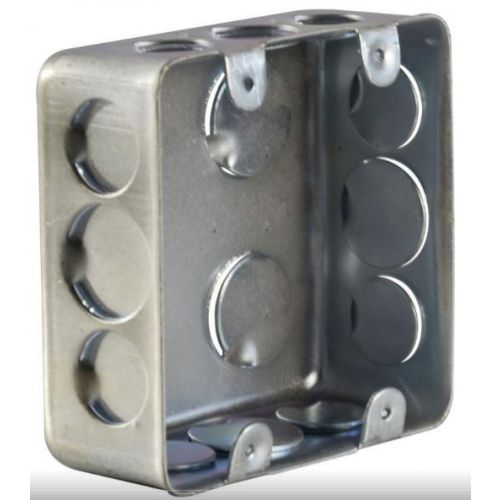 Imagem Produto CAIXA DERIVACAO METALICA P/PAREDE 4X4 FUNDO FIXO GALVANIZADA