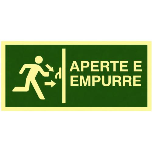 Imagem Produto PLACA DE SINALIZACAO PLASTICA APERTE E EMPURRE 12X24CM - PRINTLUX