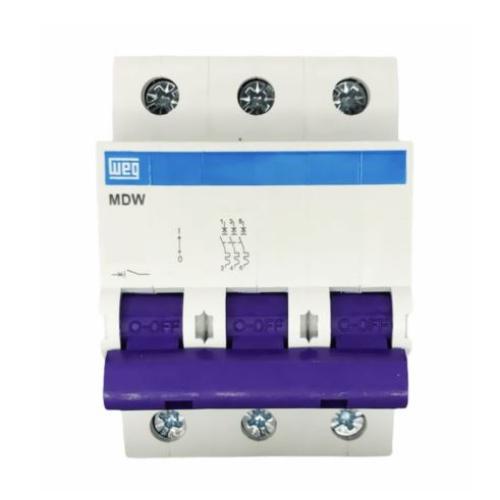 Imagem Produto DISJUNTOR DIN 3 POLOS C32 3KA/400V E 5KA/230V MDW-C32-3 - WEG