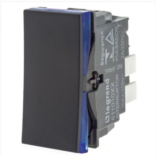 Imagem Produto MODULO INTERRUPTOR SIMPLES 10A/250V PRETO PIAL PLUS+ - PIAL
