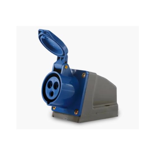 Imagem Produto TOMADA BLINDADA SOBREPOR 3 POLOS 16A 220/240V 6HORAS AZUL IP44 - SOPRANO