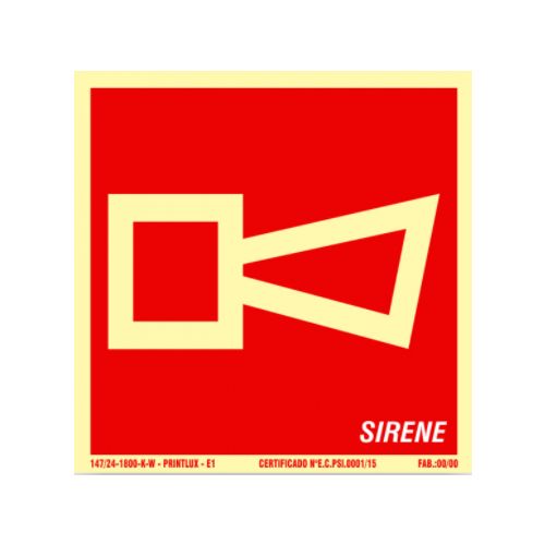 Imagem Produto PLACA DE SINALIZACAO PLASTICA SIRENE 15X15CM - PRINTLUX