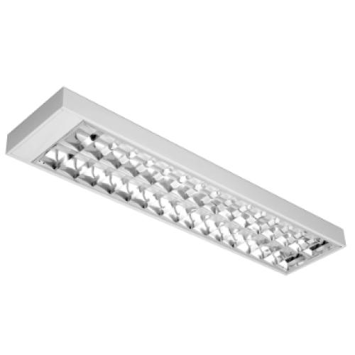 Imagem Produto LUMINARIA SOBREPOR RETANGULAR BRANCA REFLETOR E ALETAS LUMINARIA P/2LED 18W - ABALUX
