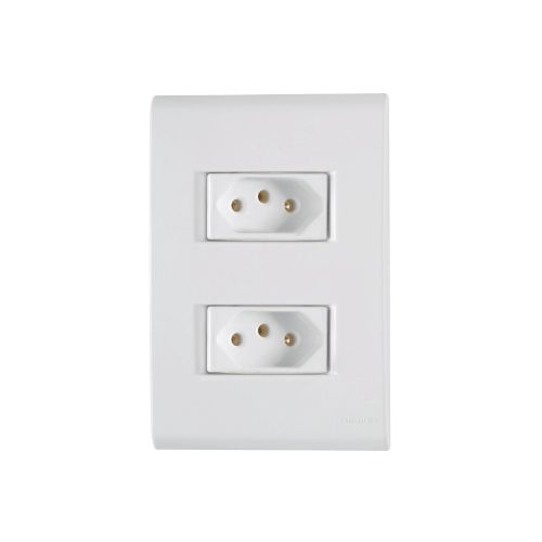 Imagem Produto TOMADA EMBUTIR DUPLA 2P+T 10A BRANCA COMPLETA LIZ - TRAMONTINA