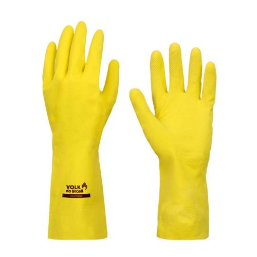 Imagem Produto LUVA LATEX NATURAL FORRO ALGODAO AMARELA NR 07(P) - VOLK
